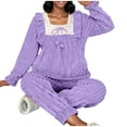 thumbnail image 6 of Censtreet Fuzzy Pajamas Set for Women Winter Warm Fluffy Loungewear Soft Fleece Pj Pants 2 Piece Plush Sleepwear Lounge Tops, 6 of 8