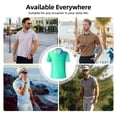 thumbnail image 5 of Picia blue green colors Print Men's Polo Shirt, Two-Button Closure Pique Polo Shirt, Summer Fashion Golf Shirt-Small, 5 of 6