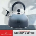 thumbnail image 2 of Emeril Lagasse 2.6 Quart/2.5 Liter Whistling Tea Kettle, Stainless Steel Tea Pot for Induction Stove Top, Fast to Boil Water for Home Kitchen Condo, with Ergonomic Cool Folding Grip Handle, Black Comb, 2 of 6