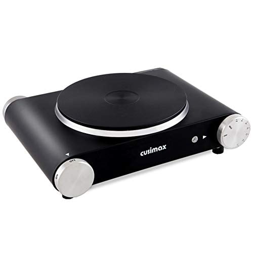 CUSIMAX Electric Hot Plate for Cooking Portable Single Burner 1500W Cast Iron hot plates Heatup