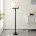 thumbnail image 2 of SAFAVIEH Elaria 64 in. Glam Oil Rubbed Bronze Iron Floor Lamp with White Cotton Shade, 2 of 6