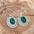 thumbnail image 4 of Real 925 Sterling Silver Dangle Drop Earrings For Women, Natural Green Onyx Gemstone Statement Earrings, Unique Handcrafted Earrings For Her, 4 of 4