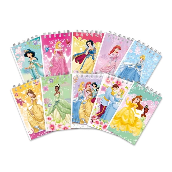 10 Pcs Mini Princess Notebooks Under The Princess Party Favor Set  Pocket  Small Spiral Memo Books for Kid Classroom Office Rewards Birthday Party Favor Gift