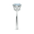 thumbnail image 3 of ANGARA Natural Round 2.3 ct Aquamarine and Diamond Three Stone Engagement Ring in 14K White Gold for Women (Size-9mm) | March Birthstone, Anniversary, Jewelry Gift for Women | Natural Aquamarine Ring, 3 of 10