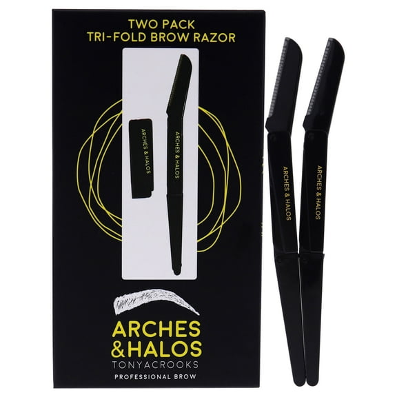 Arches and Halos Two Pack Tri- Fold Eyebrow Razor, Eyebrow Razor, 1 Pc
