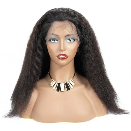 Straight Full Lace BEAUDIVA Brazilian 360 Kinky Straight Human Hair Wigs 130% Lace Wigs With Full End Wigs ()