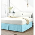 thumbnail image 2 of Elegant Comfort® Luxury 1500 Series Wrinkle Resistant Egyptian Weave Quality STRIPE Bed Skirt / Dust Ruffle - Pleated Tailored 14inch Drop, California King, Aqua, 2 of 5