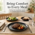 thumbnail image 6 of 10 Inch Wheat Straw Dinner Plates, Set of 8 Unbreakable Plates, Microwave & Dishwasher Safe, Lightweight Modern Tableware, Reusable Dinner Plates for Kitchen Daily Use(Black), 6 of 7