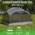 thumbnail image 3 of Wakeman Outdoors 12x10 Pop Up Canopy Screen Tent for Camping or Party, Gray, 3 of 12