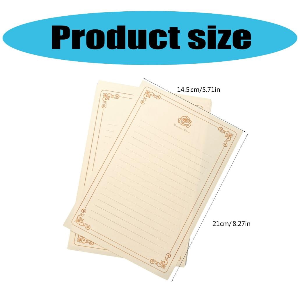 Ywmsfl Writing Stationery Paper Letter Set 5.7x8.3Inch Lined Letter Paper for Wedding