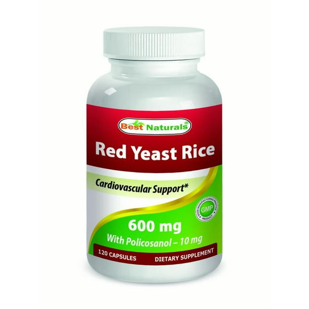 Best Naturals Red Yeast Rice 600 mg with Policosanol 10 mg 120 Capsules