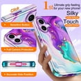 thumbnail image 5 of CASEFIV for iPhone 17 Case,Compatible with Mag-Safe,Slim Shockproof Rugged Marble 6.3 inch Phone Case for Women Girls,Purple Blue, 5 of 7