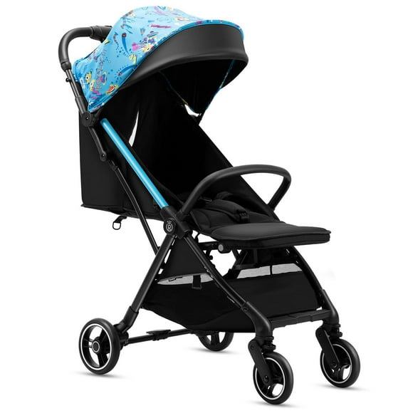 RoyalBaby 360 Classic Seat Compact Fold Travel Stroller, Black/Blue