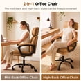 thumbnail image 2 of Patbrela Office Chair PU Leather Comfy Swivel Desk Chairs with 6-Position Adjustable Headrest, Brown, 2 of 9
