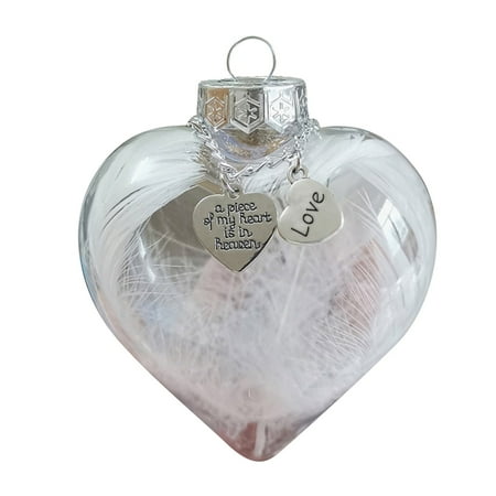 

Zpa2#8365 Christmas Ornaments Angel Feathers Love Pendant- A Piece Of My Heart Is In Heavens Memorial Z#8365 XA2