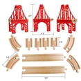 thumbnail image 3 of Puentes De Tren De Madera 3 Puentes Colgantes Accesorios De Vías De Tren De Madera Vías De Tren De Madera Vías De Tren Compatibles Con Todas Las Principales Marcas Juguetes De Madera Para Niñas Y Niño, 3 of 5