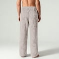 thumbnail image 4 of Dresfit Men's Fuzzy Pajama Pants Winter Flannel Pajamas Drawstring Solid Color Bottoms Lounge Warm Fleece Lined Pant Fluffy Comfort Plush Sleepwear with Pockets Beige 3XL, 4 of 9
