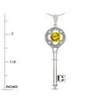 thumbnail image 2 of Star K � Key to my Heart Clover Key Pendant Necklace with Round Genuine Citrine, 2 of 9