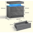 thumbnail image 2 of Bingoday LED Night Stand Bedside Table with LED Light Nightstands for Bedroom with 2 Drawers Modern Night Stand for Bedroom, 2 of 7