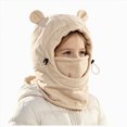 thumbnail image 6 of NOLDARES Kids Ski Mask for Boys Girls,Balaclava Fleece Winter Face Mask Hat for Kids Toddler, Warm Hood Neck Scarf(K109-Khaki), 6 of 9