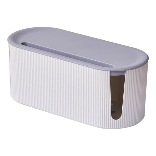 Billuyoard Caja de almacenamiento de cables Organizador de soporte de placa de enchufe de cable con tapa Caja de tira de alimentación para Type2 NO2