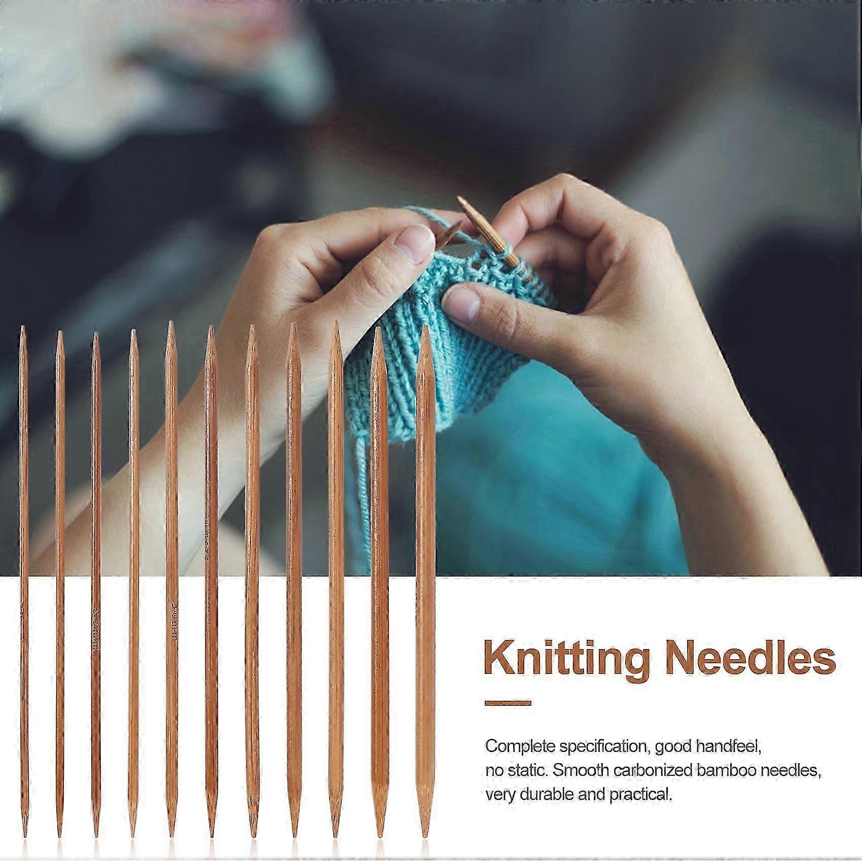 Sets of 11 Sizes 5" (13cm) Double Pointed Carbonized Bamboo Knitting Kits Needles Set (2.0mm - 5.0mm) DS