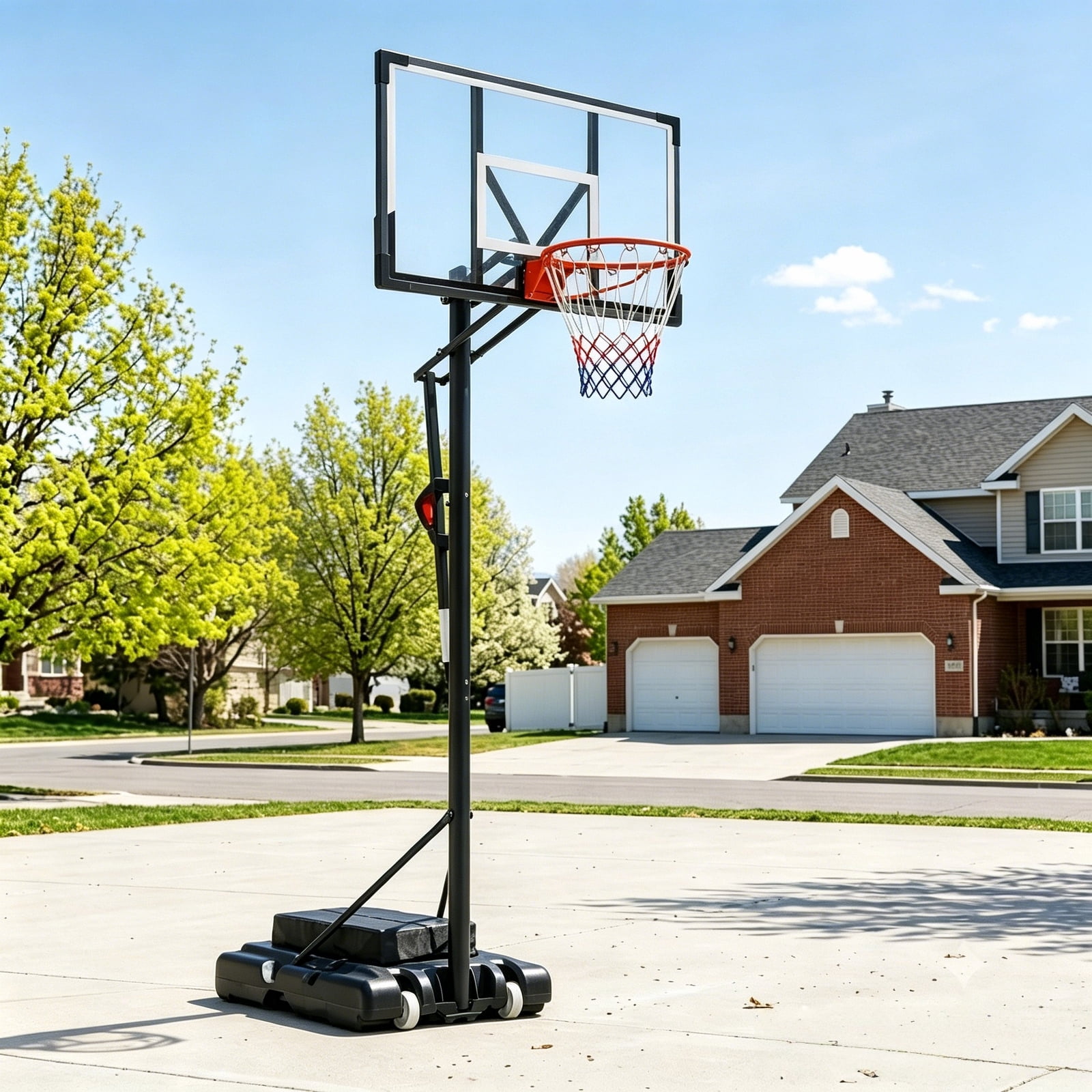 Bexfil Portable Basketball Hoop System,  44" Shatterproof Backboard, Adjustable Height 5-10FT, Outdoor Indoor Basketball Goal with Wheels & Weight Bag for Kids Teens Adults
