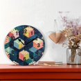 thumbnail image 2 of Yayeee 10" Wall Clock Battery Operated Quartz Round Silent Non-Ticking Home Decor, Blue Cubes, 2 of 6