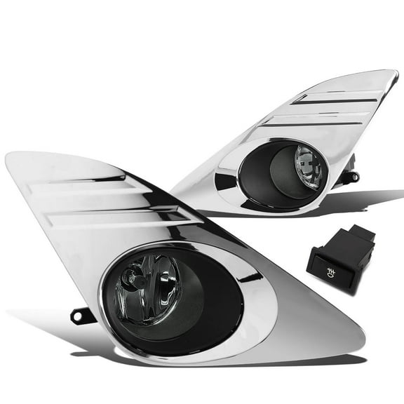 DNA Motoring FL-ZTL-168-SM For 2012 to 2014 Toyota Camry XV50 Pair Bumper Driving Fog Light Lamp Bezel Switch Smoked Lens 13