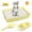 Yellow, variant on Cat Litter Box Set, Small Kitten Starter Kit, Includes Litter Box, Litter Scoop, Double Dish Feeding Bowl, Cat Mouse Toy, Kitty Ball Toy, Pink