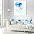 thumbnail image 3 of Designart Large Light Blue Jellyfish - Animal Throw Pillow - 16x16, 3 of 5