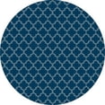 thumbnail image 1 of Aspen Brands RUGC9B55 Tapis Design Cercle Quaterfoil 5 x 5 Pi. - Bleu & Blanc, 1 of 1