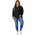 thumbnail image 3 of DARING DIVA Women's Plus Size Fashion Hoodie Lightweight Drawstring Sweatshirts 1X Black, 3 of 6