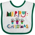 thumbnail image 3 of Inktastic Merry Christmas Holiday Gift Boys or Girls Baby Bib, 3 of 4