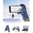 thumbnail image 5 of FZ FANTASTIC ZONE Woman Men Winter Warm Hat Beanie Long Scarves Touch Screen Gloves Knit Set,Blue, 5 of 8