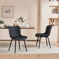thumbnail image 4 of YOUNIKE Dining Chairs Set of 2 PU Leather Diamond Grid Upholstered Modern Dining Room Side Chair , Black, 4 of 8