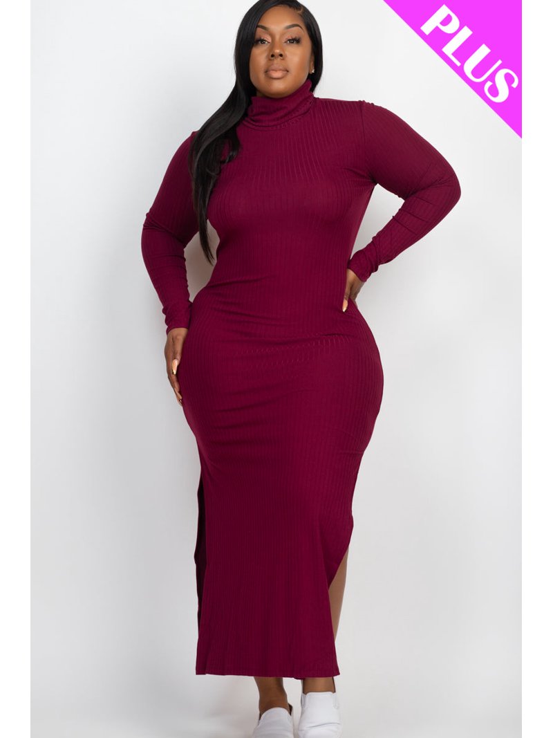 chinese dress ladies Eterne Long Sleeve Turtleneck Maxi Dress main image 0