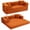 Orange, variant on OUGRAZ 76.4" Convertible Sofa Bed, Boneless Couch for Living Room, No Assembly Sleep Sofa Bed, Orange