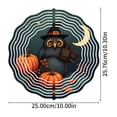 thumbnail image 4 of Whimsical Black Owl Metal Hanging Wind Spinner - Halloween Garden Decor with Pumpkins Leaves & Moon Design, 4 of 6