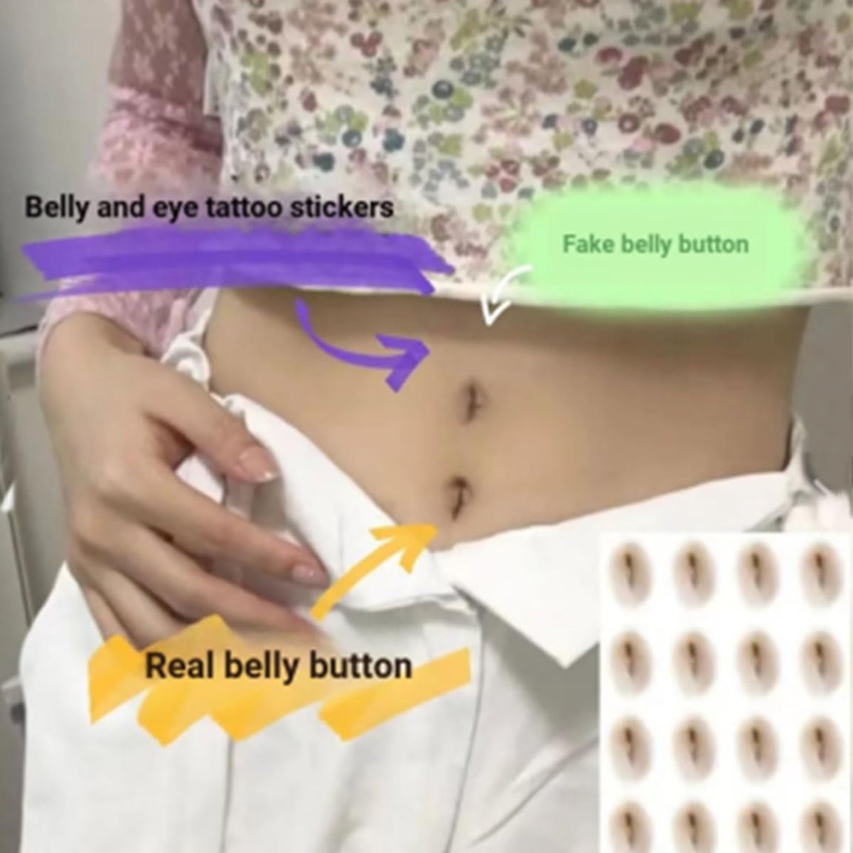 Fake Navel Tattoos Temporary Tattoos Fake Tattoo For Women Men Half