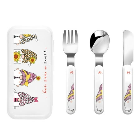 

Balery Have a Nice Day for Stainless Steel Kids Silverware Set - Child and Toddler Safe Flatware - Children s Knife Fork And Spoon Set - Metal Kids Cutlery Set