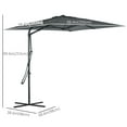 thumbnail image 3 of Outsunny Parasol Déporté de 8 Pi pour Terrasse avec Clé, Gris, 3 of 10
