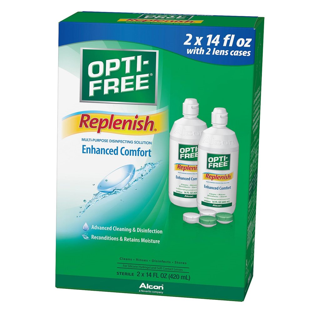OptiFree Replenish MultiPurpose Contact Solution, 14 Oz, 2 Ct