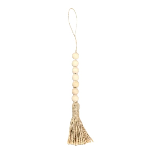 Guirnalda de madera natural perfecl Borla de macramé hecha a mano decoración para hogar Pequeño 1