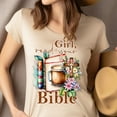 thumbnail image 4 of Girl Read Your Bible Christian Coffee Book Graphic T-Shirt for Women, Gold, Size S, 4 of 6