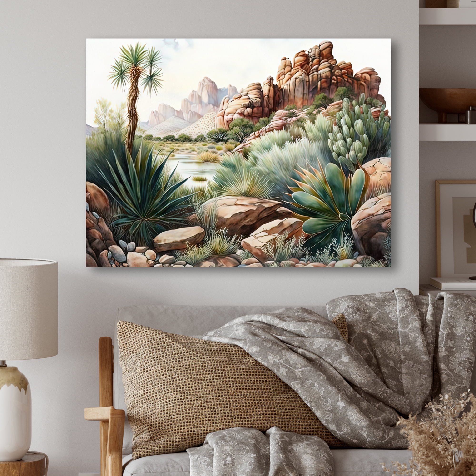 Designart Arizona Desert Cactus II Canvas Wall Art