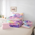thumbnail image 6 of Erosebridal Watercolor Ink Graffiti 7-Piece Twin Bedding Sets,Cartoon Unicorn Colorful Flowers Bedding Comforter Set For Kids Girls,Reversible Pink, 6 of 7