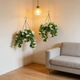 thumbnail image 4 of HCBY Hanging Baskets for Plants, 2Pcs Faux Crepe Myrtle Hanging Baskets, Weather Resistant Artificial Hanging Plants, Spring Summer Outside Porch Decor, 4 of 5