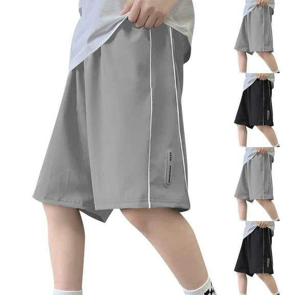 Pounoo New Boys Athletic Shorts Cute Casual Solid Half Shorts Pants with Pocket Lightweight Elastic Waist Shorts Boys 10-12