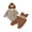Brown, variant on Cjfdfy Newborn Baby Boy Girl Thanksgiving Turkey Fall Outfit Striped Romper With Turkey Overalls And Hat 3Pcs Set My First Thanksgiving Fall Winter Outfit Little Turkey Clothes